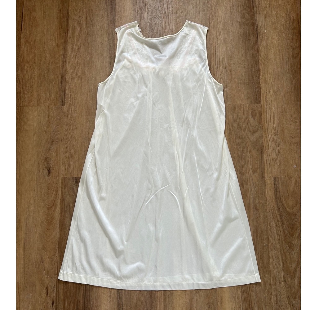 Vintage traditional Nightgown Ivory Lace Floral Rose Embroidered Chemise L bride - Picture 4 of 7
